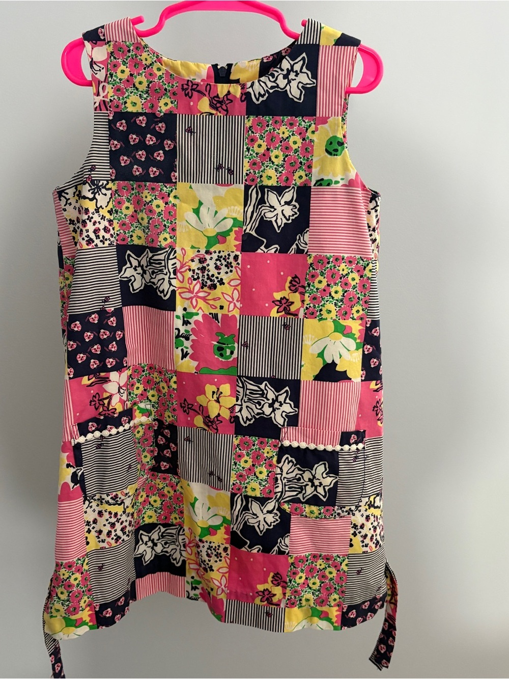 Lilly Pulitzer Patchwork Floral Tank Dress in Pink Yellow Navy